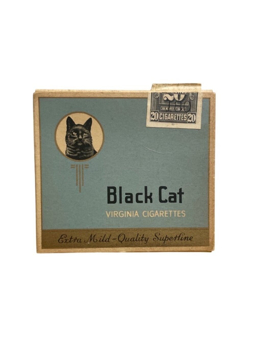 Vtg Black Cat Cigarettes Box Promotional Package Extra Mild Factory No. 6 Canada